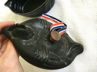 STAUB Cast Iron Mini Rooster/Chicken Dutch Ovens Made In France RARE 2