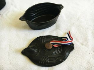 STAUB Cast Iron Mini Rooster/Chicken Dutch Ovens Made In France RARE 3