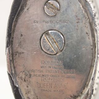 Collectable Vintage Ronson Queen Anne Silver Lighter 1950 ' S Era 651 5