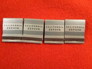 Four Vintage California Zephyr Burlington Railroad Books Of Matches
