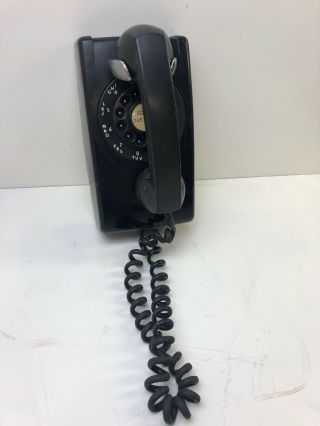 Vintage 1959 Black Rotary Dial Wall Mount Telephone Bell Systems Phone