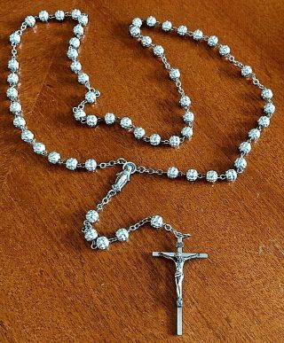 Vintage Chapel Sterling Silver Bead Rosary Catholic Religious 32 Grams