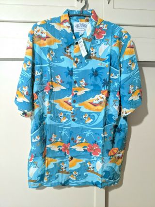 Nwt Disney Reyn Spooner Frozen Olaf John Lasseter Hawaiian Aloha Shirt Xl