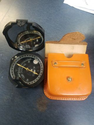 Vintage K&e Keuffel & Esser Co.  Compass/leather Case
