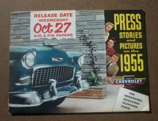 1955 Chevrolet Factory Press Release Kit Including B&w Photos 8 " X10 "