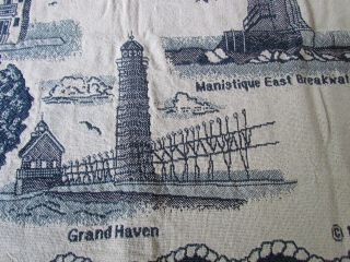 1998 Vintage Big Red Frankfort Michigan Lighthouse Afghan Throw Blanket RARE 3