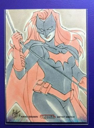 Batwoman Batman Sketch Card Dc Cryptozoic Women Of Legend By Irma Ahmed Aimo