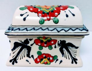 Talavera Mexican Pottery - Treasure Chest Box With Lid
