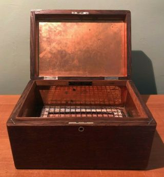 Antique Oak Arts & Crafts Jewett Humidor Copper Lined Box - Cigars