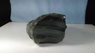 Rare Oregon Burns Green " Lightning Bolt " Obsidian.  Rough Knap Stock.  4,  Lbs.  4x4x7.