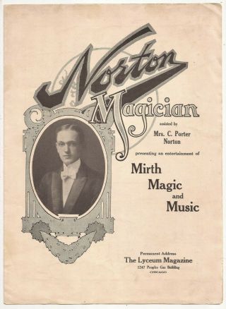 Norton The Magician Folding Promotional Flyer - Clifford Porter