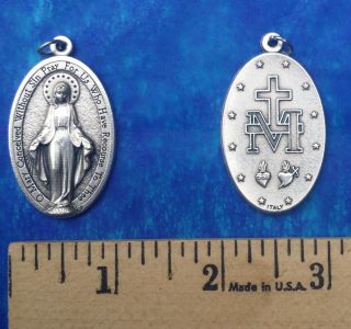 100 Bulk 1.  75 " Virgin Mary Our Lady Of The Miraculous Medal Religious Catholic