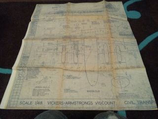 Vickers Viscount Capital Airlines N7402 Blueprint Very Rare