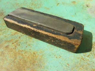 - Antique Sharpening Stone Hone Water Stone In Homemade Wood Case 1 Of A Kind