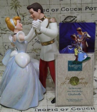 Wdcc " So This Is Love " Cinderella And Prince Charming Box,  Bonus Card & Pin