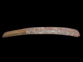 Old Aboriginal Ochre Painted Boomerang - Club Northern Territory 63cm