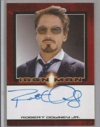 Robert Downey Jr Iron Man Autograph Card Tony Stark Auto Rittenhouse 2008 Marvel