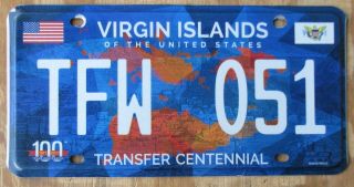 Us Virgin Islands - St Thomas - Caribbean Island License Plate Tfw 051