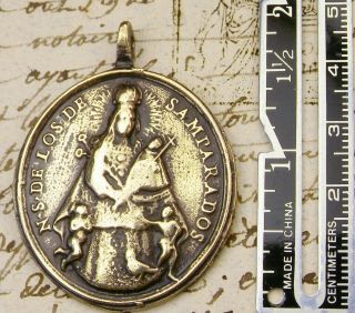 RARE Antique 18th Century Basilica of Our Lady of the Forsaken Pilgrimage Medal 4