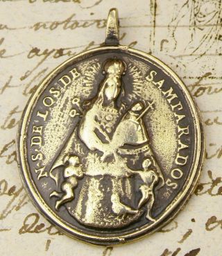 RARE Antique 18th Century Basilica of Our Lady of the Forsaken Pilgrimage Medal 7