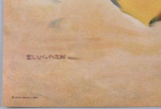 Vintage Gil Elvgren 1940s Large Nude Sun Bath Art Deco Lovely Pin - Up Print Fine, 3