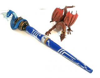 Magiquest Wand Blue Dragon Topper Fantasy Great Wolf Lodge,  With Dragon Figure