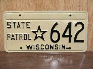 1966 Wisconsin State Patrol Police License Plate Tag 642