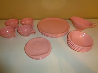 Vintage 25 Pc.  Boontonware Pink Somerset Melmac Melamine Dishes