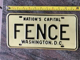 1968 District Of Columbia Vanity License Plate Fence