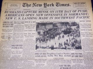 1944 July 4 York Times - Russians Capture Minsk On 11th Day Of Push - Nt 782