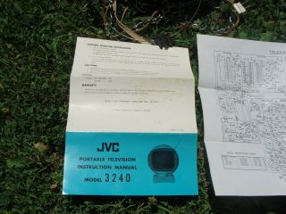 VINTAGE 1971 JVC MODEL 3240 BURNT ORANGE SPACE HELMET STYLE PORTABLE TV - 7