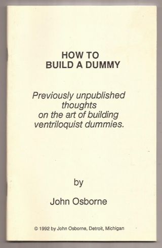 How To Build A Dummy By John Osborne 1992