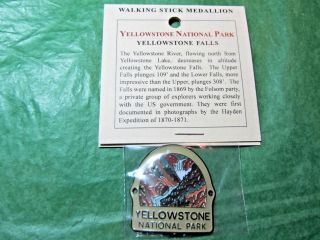 Yellowstone Falls National Park Hiking Medallion Wyoming Travel Souvenir - H28