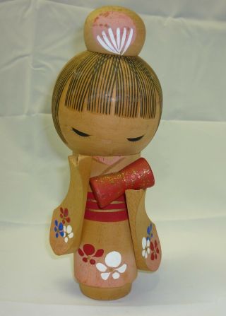 Vintage Sosaku Kokeshi Kimono Girl Japanese Wooden Doll Signature Cute Antique