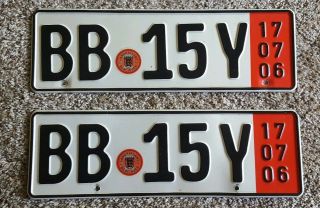 2006 International License Plates Germany Red White Landratsamt Boblingen Bb 15y