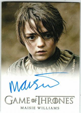Game Of Thrones Season 3 Maisie Williams As Arya Stark Full Bleed Autograph