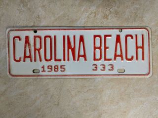 Vintage Carolina Beach Nc Municipal License Plate Tag Topper 1985 North Carolina