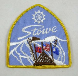 Stowe Mountain Vermont Ski Resort Patch Skiing Badge Flags Nos Blue