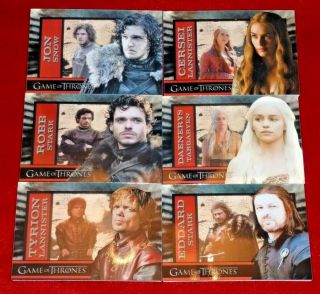 2012 Game Of Thrones Season 1 Complete 6 Card Shadowbox Set Daenerys/snow