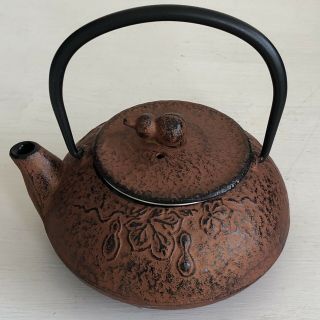 Vintage Gourd Design Japanese Cast Iron Tetsubin Teapot/tea Kettle Signed