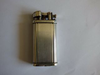 DUNHILL UNIQUE ' PIPE ' LIGHTER - SILVER PLATED,  DUNHILL POUCH 2