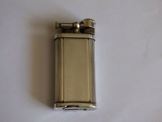 DUNHILL UNIQUE ' PIPE ' LIGHTER - SILVER PLATED,  DUNHILL POUCH 3