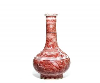 A Fine Kangxi - Style Chinese Copper - Red Porcelain Vase