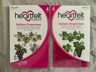Heartfelt Creations Italiana Grapevines Cling Stamp Set & Craft Die Set