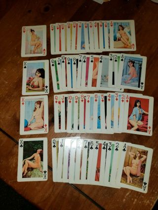 Fifty - Two Girlie Nude Playing Cards Complete 1950s Vintage Pinups Complete