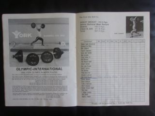 Vintage Rare York Barbell 1976 Mr America & Weightlifting Program Bodybuilding 8