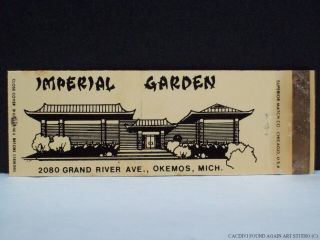Vintage Okemos Michigan Imperial Garden Chinese Restaurant Matchbook Cover Mi