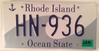 Rhode Island Wave Hn 936 License Plate Ocean State Sea Waves Providence Usa Ri