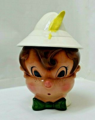 1950s DISNEY PINOCCHIO boy COOKIE JAR poppytrail METLOX CA pottery VERY GOOD 5