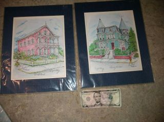 2 Vintage Limited Edition Watercolor Art Prints Cape May Nj Jersey